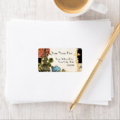 Zwart Eiffeltoren Roos bijpassend adres Etiket (Insitu)