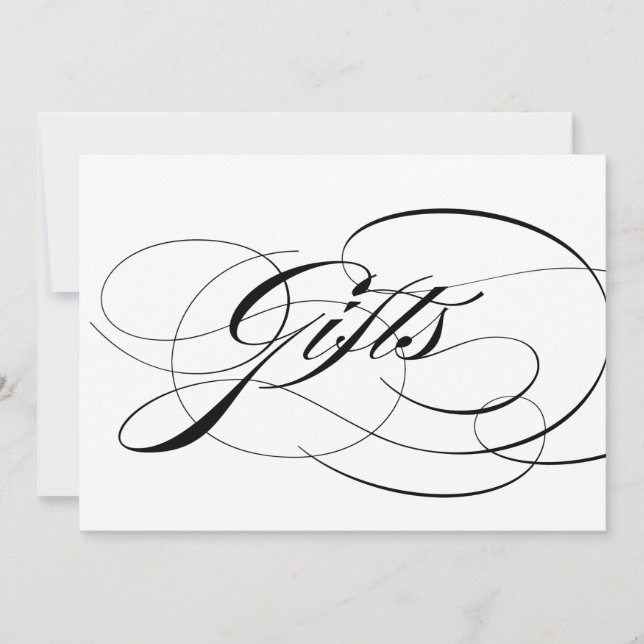 Zwart Elegaant Calligraphy Bruiloft Geschenken Bor (Voorkant)