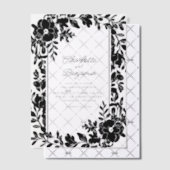 Zwart Elegant Bloemen Border Lijst Wedding Vellum Uitnodigingen (Offset (Uitnodiging))