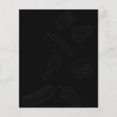 Zwart Elegant Burger Restaurant Menu Uitnodiging (Achterkant)