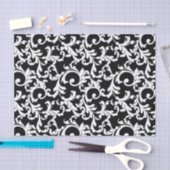 Zwart Elegant Damask Print Tissuepapier (Craft)