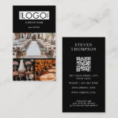 Zwart Elegant Event Planning Business 3 Foto's Visitekaartje (Voorkant / Achterkant)