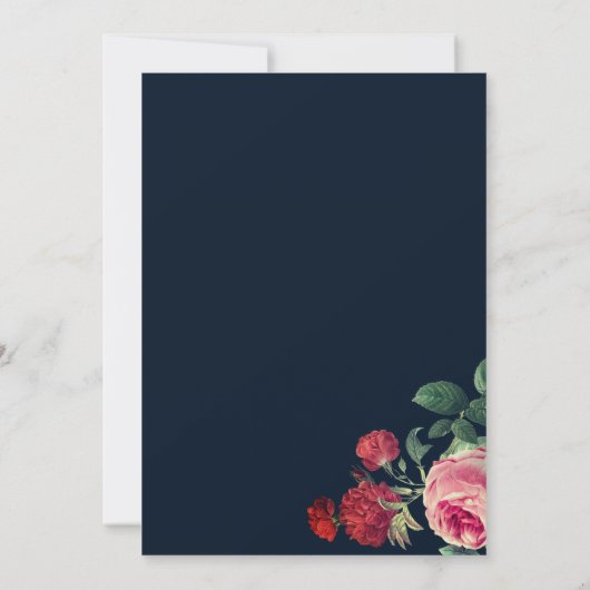 Zwart Elegant  Gothic bruiloft uitnodiging (Achterkant)