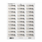 Zwart elegant  kant bruiloft retour adres etiket (Full Sheet)