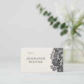 Zwart elegant  kant trouwplaats kaarten plaatskaartje (Staand voorkant)