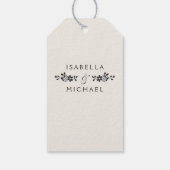 Zwart elegant  kanten bruiloft dank u cadeaulabel (Achterkant)