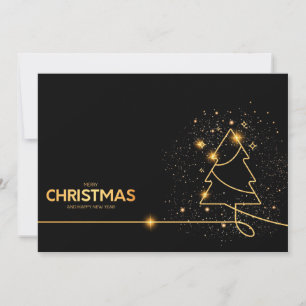 Zwart Elegant Kerstfeest uitnodiging