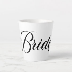 Zwart Elegant Lettering Bruid Latte Mok