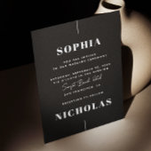 Zwart Elegant minimalistisch stijlvol bruiloft QR  Kaart