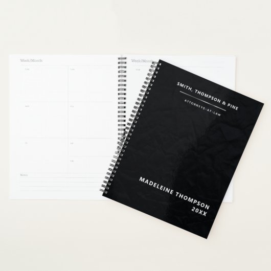 Zwart Elegant Modern Business Professional Custom Planner (Display)