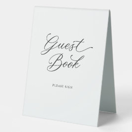 Zwart Elegant Modern Schrift Calligrafie Gastboek