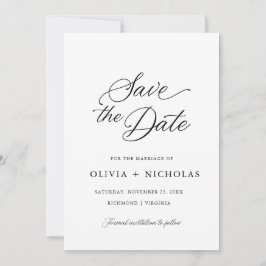 Zwart Elegant Modern Script Kalligrafie Kaart