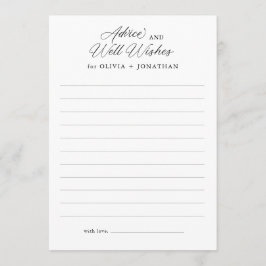 Zwart Elegant Modern Script Well Wishes Advieskaart