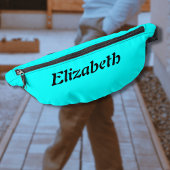 Zwart Elegant Naam | Neon Cyan Stijlvol Heuptasje