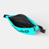 Zwart Elegant Naam | Neon Cyan Stijlvol Heuptasje (Open)