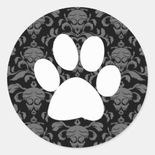 Zwart Elegant Paw Print Sticker