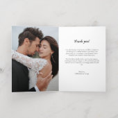 Zwart Elegant Pijl Bruiloft Fotocollage Folie Wenskaart (Binnenlaag)