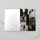 Zwart Elegant Pijl Bruiloft Fotocollage Folie Wenskaart (Buiten Laag)