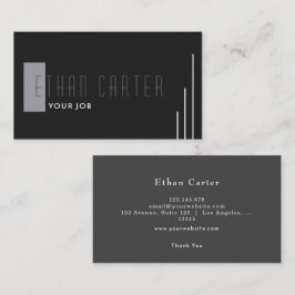 Zwart Elegant Professioneel Monogram Visitekaartje