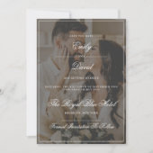 Zwart Elegant QR Code Foto Overlay Save The Date (Voorkant)