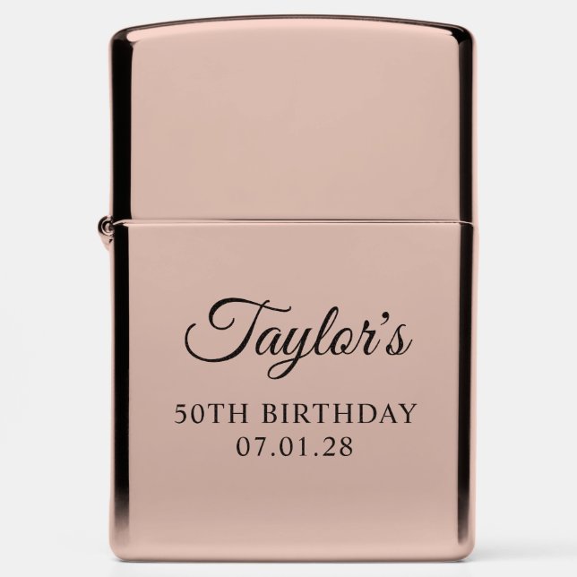 Zwart Elegant Script 50e verjaardag (Front)