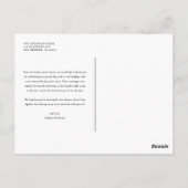 Zwart Elegant Script Bruiloft Dank u Briefkaart (Achterkant)