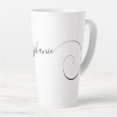 Zwart Elegant Script Curly Naam Latte Mok (Rechterhoek)