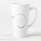 Zwart Elegant Script Curly Naam Latte Mok (Rechts)