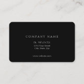 Zwart, elegant script dubbelzijdig visitekaartje (Achterkant)