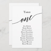 Zwart elegant Script Table Number 1 (Zitdiagram) Kaart (Voorkant / Achterkant)