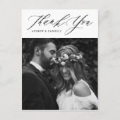 Zwart elegant script verticale bruiloft Hartelijk Briefkaart