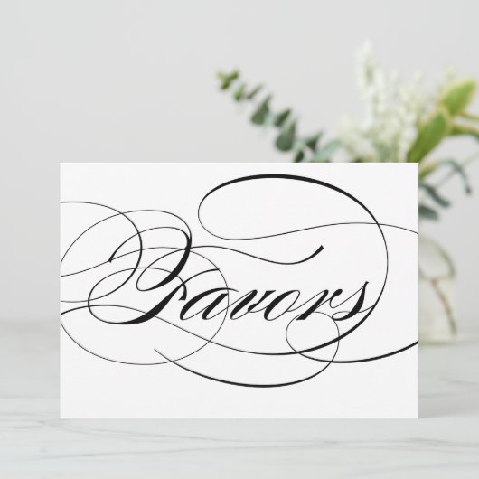 Zwart elegant script voor bruiloft kaart (Staand voorkant)
