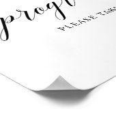 Zwart Elegant Typografie Bruiloft Programma Teken Poster (Hoek)