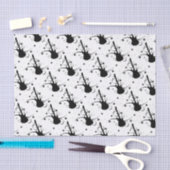 Zwart elektrisch gitaar met Floral Pattern Tissuepapier (Craft)