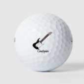 Zwart Elektrisch Gitaarontwerp Golfballen (Voorkant)