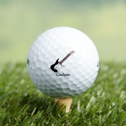 Zwart Elektrisch Gitaarontwerp Golfballen (Insitu Shirt)