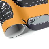 Zwart Elektrisch Voertuig SUV Auto Sinaasappel Ach Cadeaupapier (Rol Hoek)