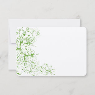 Zwart en Appelgroen Liefdesvogel Wervelingen RSVP Kaartje