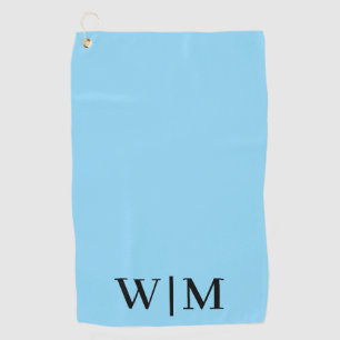 Zwart en Baby Blauw Gepersonaliseerde Golf Handdoe Golfhanddoek
