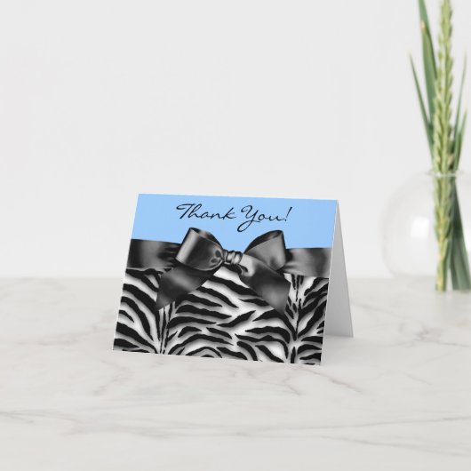 Zwart en Baby Blue Zebra Dank u Kaarten (Voorkant)