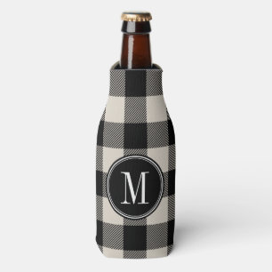 Zwart en beige Buffel Check Monogram Flesjeskoeler