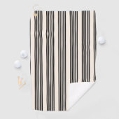 Zwart en beige vijf strips golfhanddoek (Insitu)