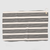 Zwart en beige vijf strips golfhanddoek (Horizontaal)