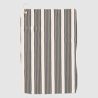 Zwart en beige vijf strips golfhanddoek