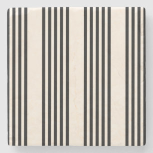 Zwart en beige vijf strips stenen onderzetter