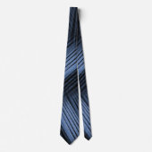 Zwart en blauw Abstract patroon Stropdas (Voorkant)