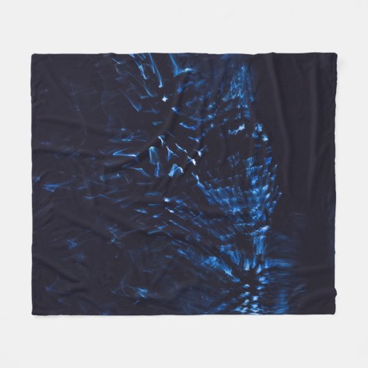 Zwart en blauw abstract schilderij fleece deken (Voorkant (Horizontaal))