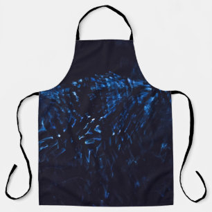 Zwart en blauw abstract schilderij schort