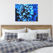 zwart en blauw abstracte draaikolk canvas afdruk (Insitu (Slaapkamer))