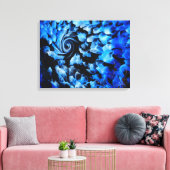 zwart en blauw abstracte draaikolk canvas afdruk (Insitu (Woonkamer))